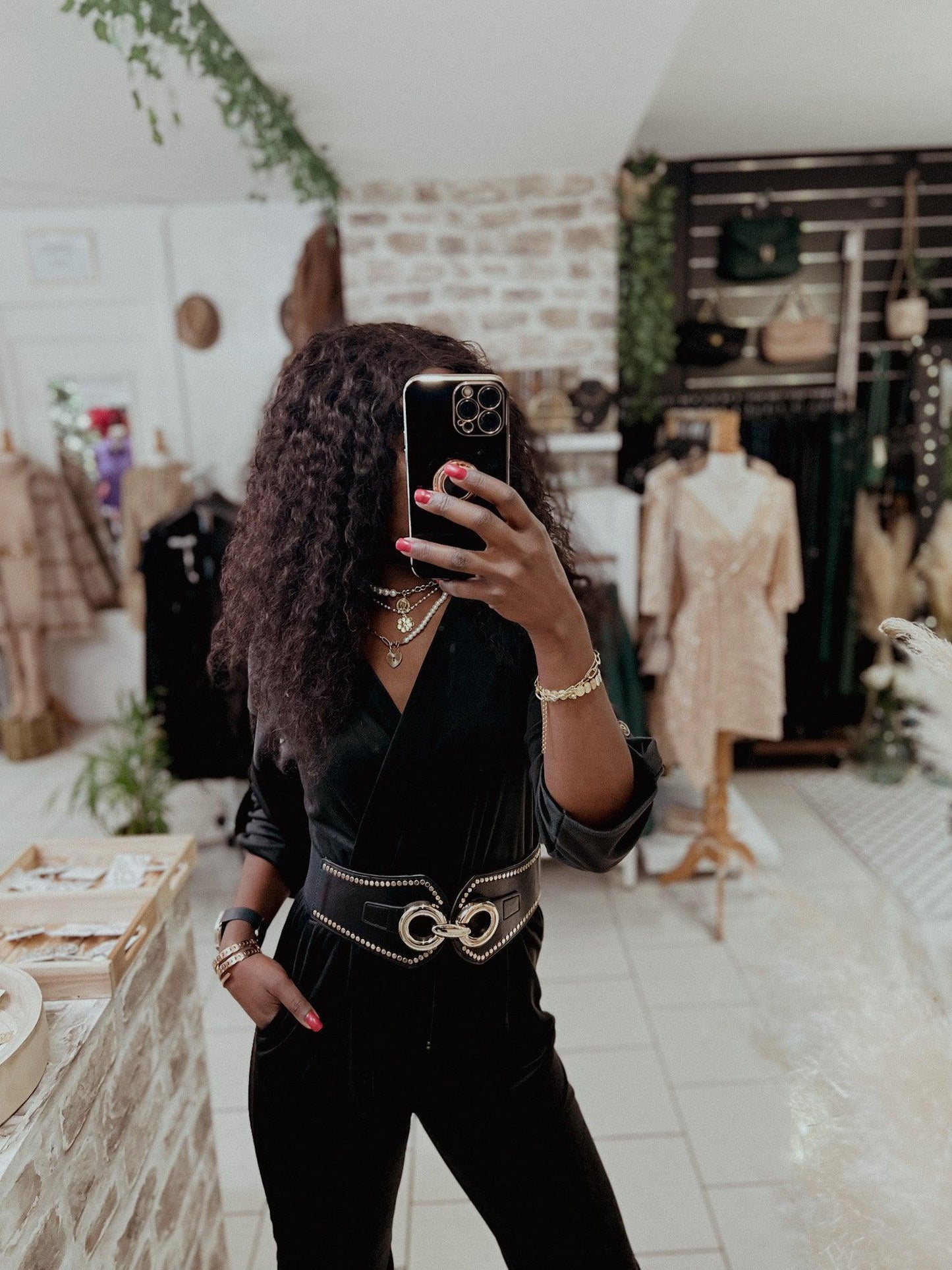 Combinaison noire en velour