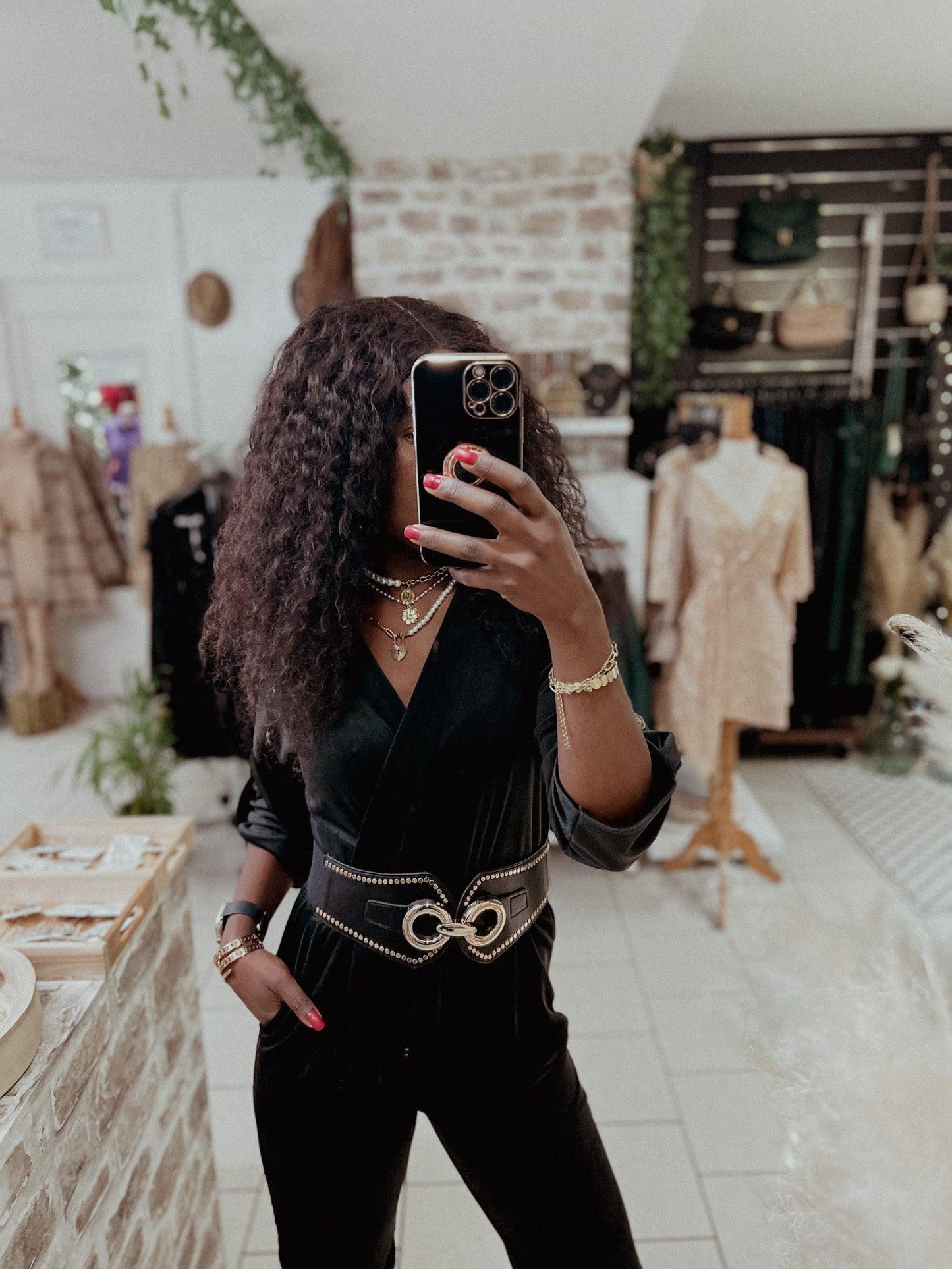 Combinaison noire en velour